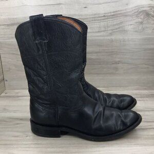 Nocona Cowboy Boots Men's 8.5 D Black Soft Leather Western Pull On Shoes